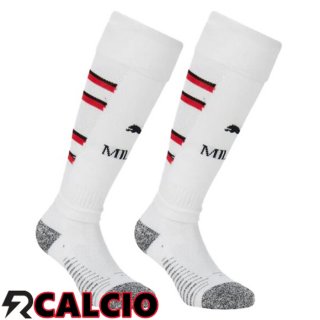 Seconda Calzini Calcio AC Milan Bianco 2024/2025