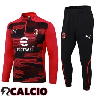 Insieme Tuta Calcio AC Milan Nero Rosso 2024/2025