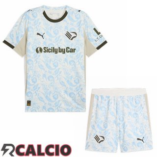 Terza Maglie Calcio Palerme FC Bambino Bianco Blu 2025/2026