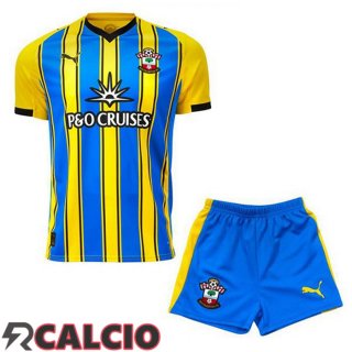 Seconda Maglie Calcio Southampton FC Bambino Giallo Blu 2025/2026  Seconda Maglie Calcio Southampton FC Bambino Giallo Blu 2025/2026