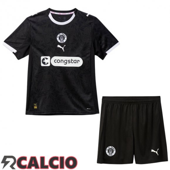 Terza Maglie Calcio FC St. Pauli Bambino Grigio Nero 2025/2026