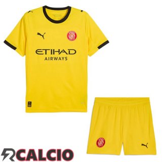 Seconda Maglie Calcio Girona Bambino Giallo 2025/2026  Seconda Maglie Calcio Girona Bambino Giallo 2025/2026
