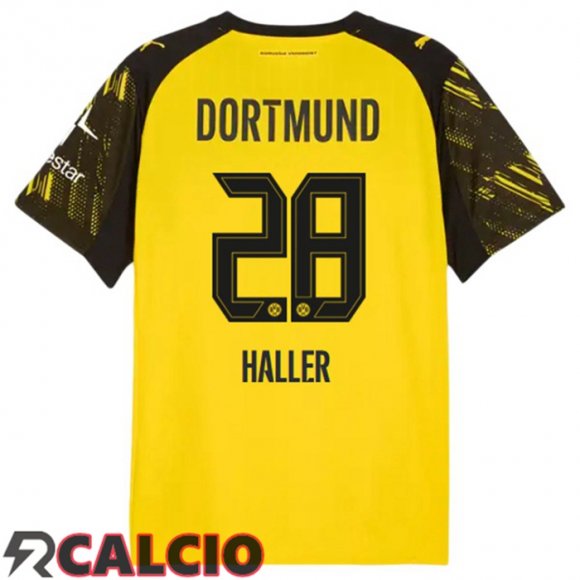 Prima Maglia Dortmund BVB (Haller 28) Giallo 2025/2026  Prima Maglia Dortmund BVB (Haller 28) Giallo 2025/2026