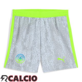 Terza Pantaloncini Calcio Manchester City Grigio Verde 2025/2026