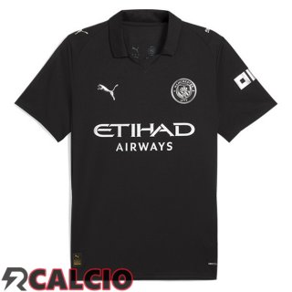 Seconda Maglie Calcio Manchester City Nero 2025/2026  Seconda Maglie Calcio Manchester City Nero 2025/2026