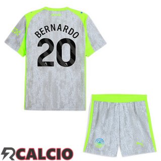 Terza Maglia Manchester City (Bernardo Silva 20) Bambino Grigio Verde 2025/2026