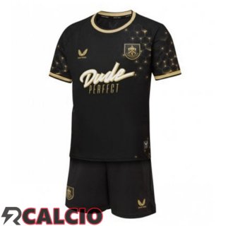 Terza Maglie Calcio Burnley Bambino Nero 2025/2026  Terza Maglie Calcio Burnley Bambino Nero 2025/2026