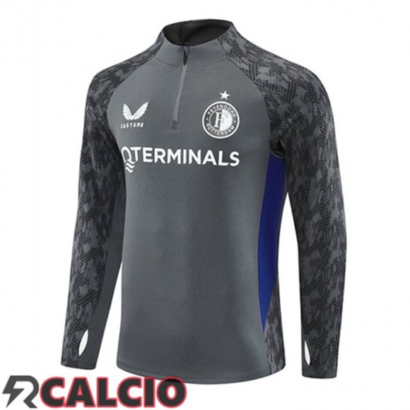 Felpa Allenamento Feyenoord Grigio 2025/2026  Felpa Allenamento Feyenoord Grigio 2025/2026