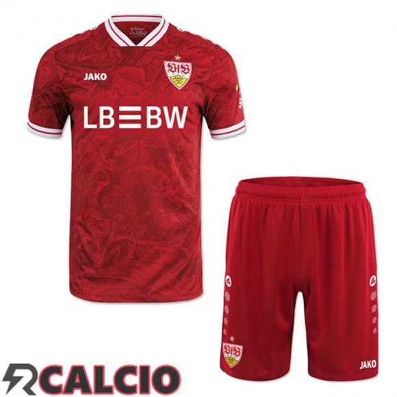 Seconda Maglie Calcio VfB Stuttgart Bambino Rosso 2025/2026