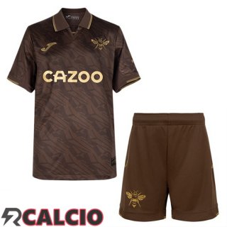 Seconda Maglie Calcio Brentford FC Bambino Marrone 2025/2026  Seconda Maglie Calcio Brentford FC Bambino Marrone 2025/2026
