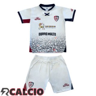 Seconda Maglie Calcio Cagliari Calcio Bambino Bianco 2025/2026