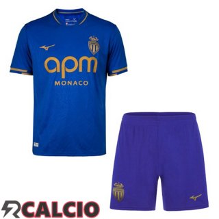 Seconda Maglie Calcio AS Monaco Bambino Blu 2025/2026