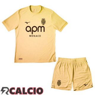 Terza Maglie Calcio AS Monaco Bambino Giallo 2025/2026