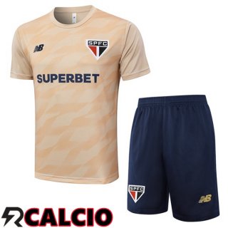 Insieme T Shirt Allenamento Sao Paulo FC + Pantaloncini Giallo 2024/2025