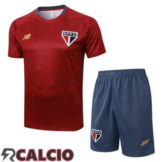 Insieme T Shirt Allenamento Sao Paulo FC + Pantaloncini Rosso 2025/2026