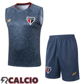 Canotta Allenamento Sao Paulo FC + Pantaloncini Grigio 2025/2026  Canotta Allenamento Sao Paulo FC + Pantaloncini Grigio 2025/2026