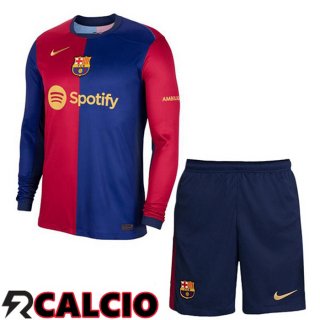 Prima Maglia FC Barcellona Bambino Manica Lunga Blu Rosso 2024/2025