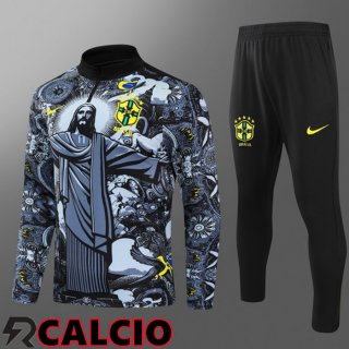 Insieme Tuta Calcio Brasile Bambino Nero 2024/2025  Insieme Tuta Calcio Brasile Bambino Nero 2024/2025