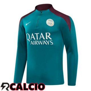 Felpa Allenamento Paris PSG Verde 2024/2025  Felpa Allenamento Paris PSG Verde 2024/2025