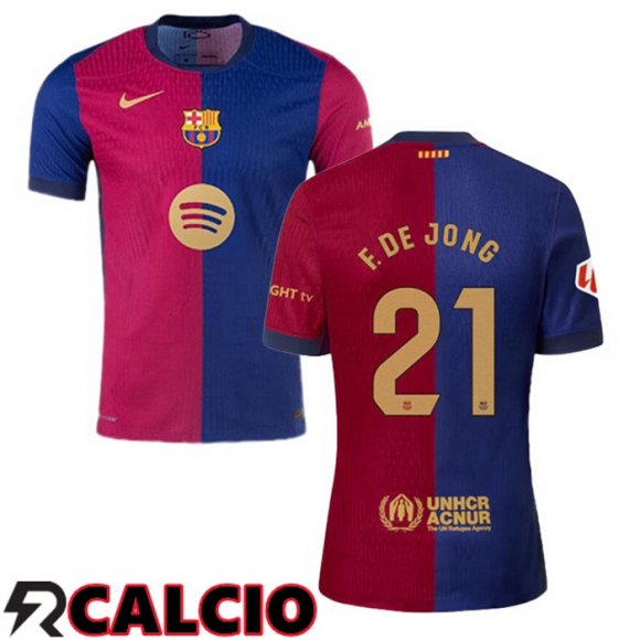 Prima Maglia FC Barcellona (F. DE JONG 21) Blu Rosso 2024/2025