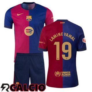 Prima Maglia FC Barcellona (LAMINE YAMAL 19) Bambino Blu Rosso 2024/2025