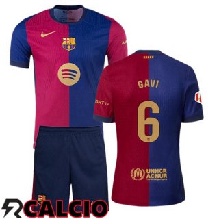 Prima Maglia FC Barcellona (GAVI 6) Bambino Blu Rosso 2024/2025