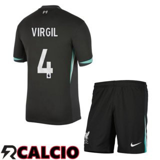 Seconda Maglia FC Liverpool (VIRGIL 4) Bambino Nero 2024/2025