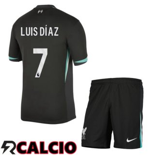 Seconda Maglia FC Liverpool (LUIS DÍAZ 7) Bambino Nero 2024/2025