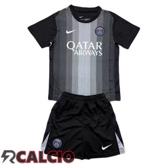Maglie Calcio Paris PSG Bambino Portiere Nero 2025/2026  Maglie Calcio Paris PSG Bambino Portiere Nero 2025/2026