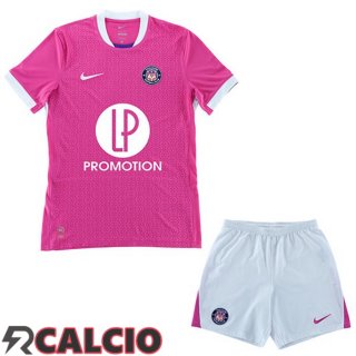 Seconda Maglie Calcio Toulouse Bambino Rosa 2025/2026  Seconda Maglie Calcio Toulouse Bambino Rosa 2025/2026