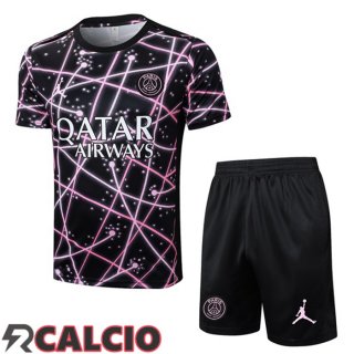 Insieme T Shirt Allenamento Jordan Paris PSG + Pantaloncini Nero 2025/2026