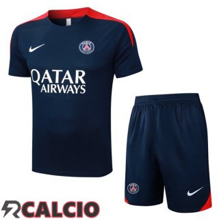 Insieme T Shirt Allenamento Paris PSG + Pantaloncini Blu Reale 2025/2026