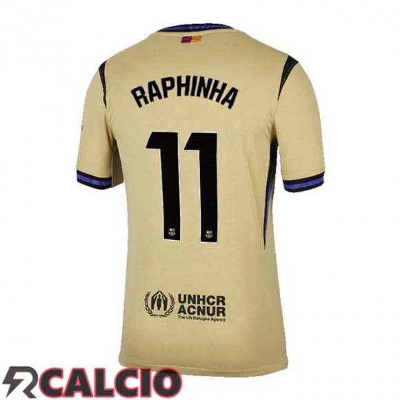 Seconda Maglia FC Barcellona (RAPHINHA 11) Giallo 2025/2026