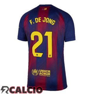 Prima Maglia FC Barcellona (F. DE JONG 21) Blu Rosso 2025/2026