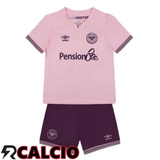 Seconda Maglia Brentford FC Bambino Rosa 2024/2025