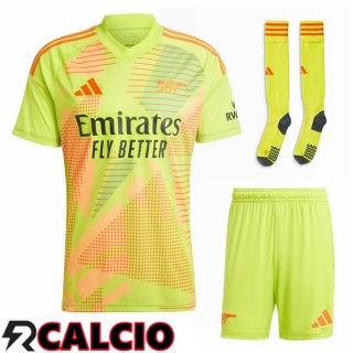 Insieme Maglie Calcio Arsenal Portiere Verde (Pantaloncini + Calzini) 2024/2025