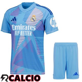 Insieme Maglie Calcio Real Madrid Portiere Blu + Pantaloncini 2024/2025