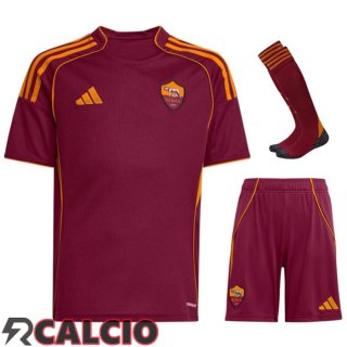 Insieme Prima Maglia AS Roma (Pantaloncini + Calzini) 2025/2026  Insieme Prima Maglia AS Roma (Pantaloncini + Calzini) 2025/2026