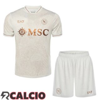 Seconda Maglie Calcio SSC Napoli Bambino Bianco 2025/2026  Seconda Maglie Calcio SSC Napoli Bambino Bianco 2025/2026