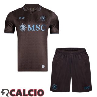 Terza Maglie Calcio SSC Napoli Bambino Marrone 2025/2026  Terza Maglie Calcio SSC Napoli Bambino Marrone 2025/2026