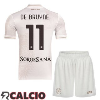 Seconda Maglia SSC Napoli (Kevin De Bruyne 11) Bambino Bianco 2025/2026  Seconda Maglia SSC Napoli (Kevin De Bruyne 11) Bambino Bianco 2025/2026