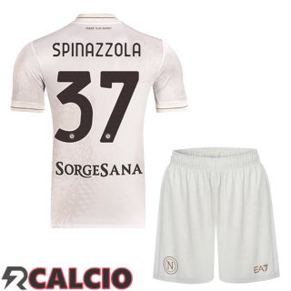 Seconda Maglia SSC Napoli (Leonardo Spinazzola 37) Bambino Bianco 2025/2026  Seconda Maglia SSC Napoli (Leonardo Spinazzola 37) Bambino Bianco 2025/2026