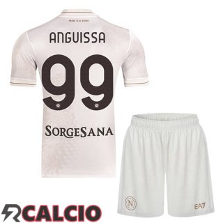 Seconda Maglia SSC Napoli (André-Frank Anguissa 99) Bambino Bianco 2025/2026  Seconda Maglia SSC Napoli (André-Frank Anguissa 99) Bambino Bianco 2025/2026