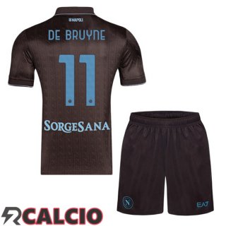 Terza Maglia SSC Napoli (Kevin De Bruyne 11) Bambino Marrone 2025/2026  Terza Maglia SSC Napoli (Kevin De Bruyne 11) Bambino Marrone 2025/2026