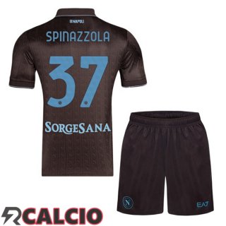 Terza Maglia SSC Napoli (Leonardo Spinazzola 37) Bambino Marrone 2025/2026  Terza Maglia SSC Napoli (Leonardo Spinazzola 37) Bambino Marrone 2025/2026