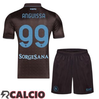 Terza Maglia SSC Napoli (André-Frank Anguissa 99) Bambino Marrone 2025/2026  Terza Maglia SSC Napoli (André-Frank Anguissa 99) Bambino Marrone 2025/2026