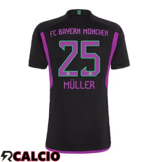 Seconda Maglia Bayern Monaco (Müller 25) Nero 2023/2024  Seconda Maglia Bayern Monaco (Müller 25) Nero 2023/2024