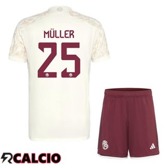 Terza Maglia Bayern Monaco (Müller 25) Bambino Giallo 2023/2024