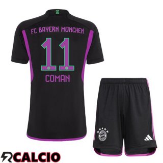 Seconda Maglia Bayern Monaco (Coman 11) Bambino Nero 2023/2024