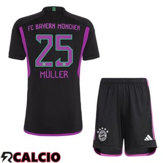Seconda Maglia Bayern Monaco (Müller 25) Bambino Nero 2023/2024